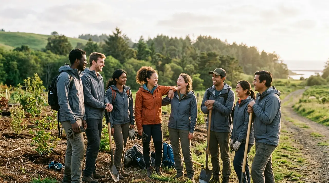 Groupe de bénévoles et participants prêts pour une sortie d'observation à Aniane